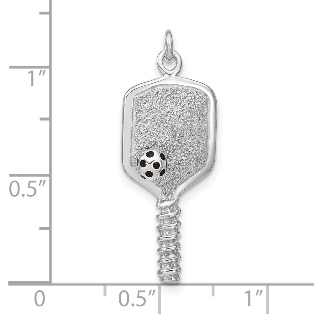 Kazi Luxury Sterling Silver Enamel Pickleball Charm - Picture 4 of 4